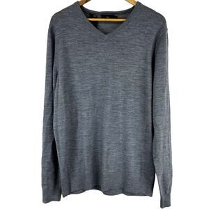 Rodd & Gunn NWT Men's 100% Extra Fine Merino Wool Grey V Neck Sweater Large